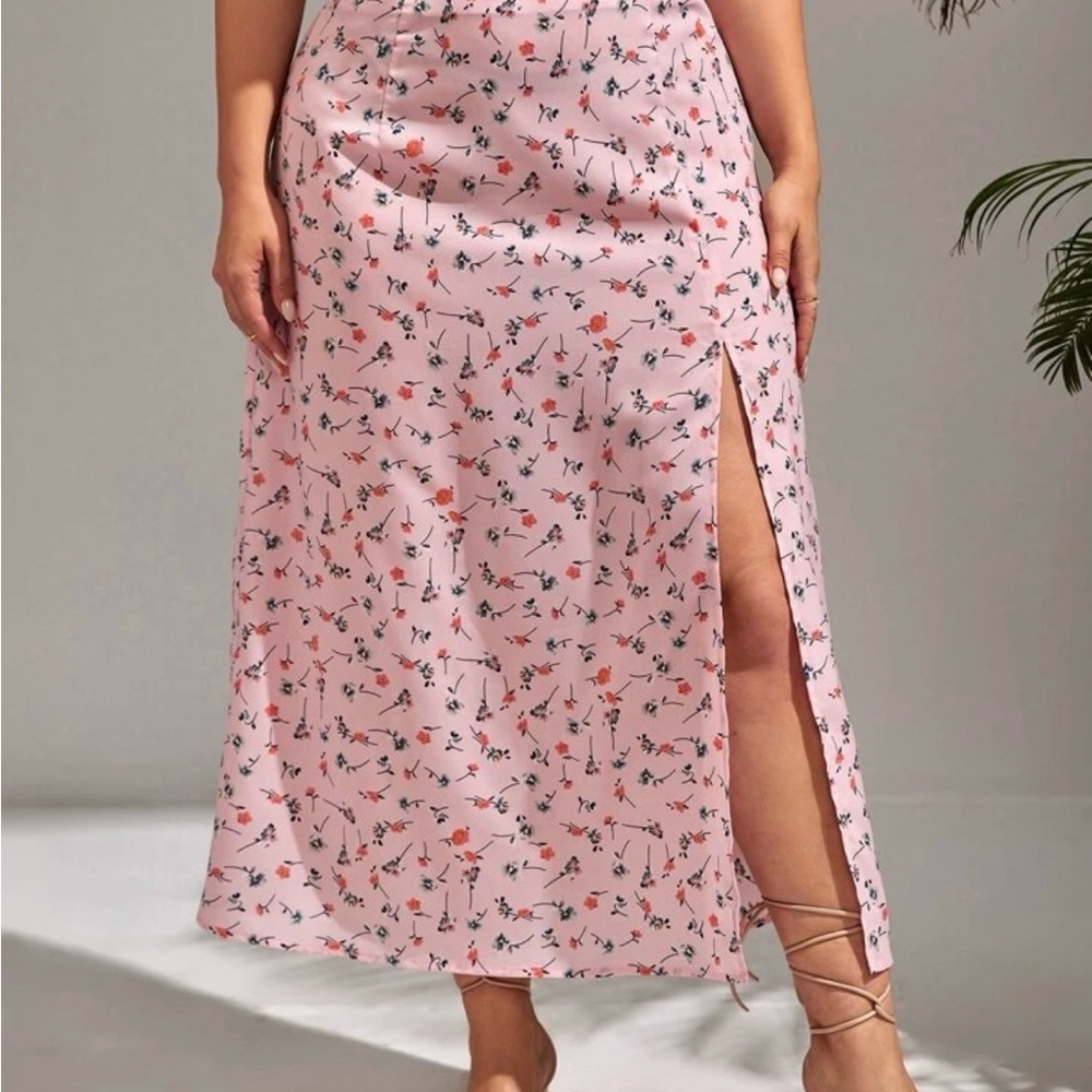 Floral Pink Midi Skirt